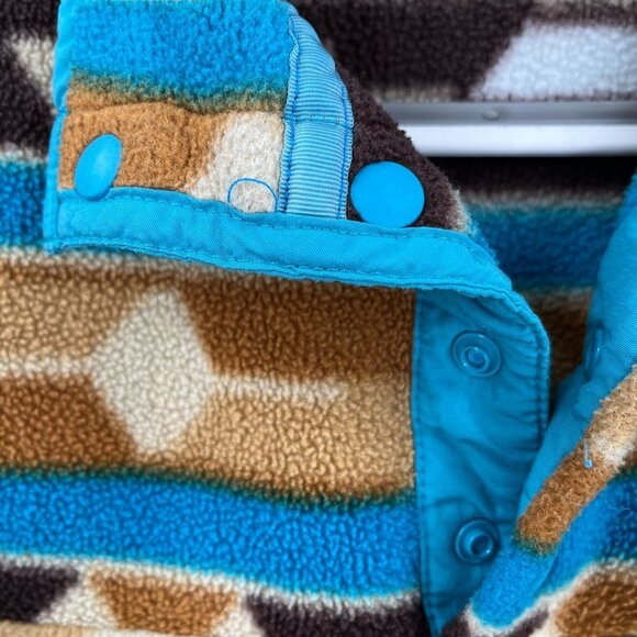 Patagonia Synchilla Fleece Pullover Womens Size S Snap Teal Brown Aztec Mountain - Picture 6 of 12